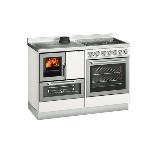 cuisinière à bois et gaz demanincor MB120 blanc