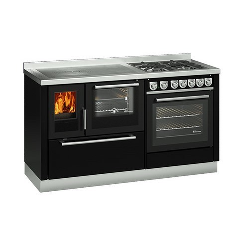 cuisinière à bois et gaz demanincor 159 noir