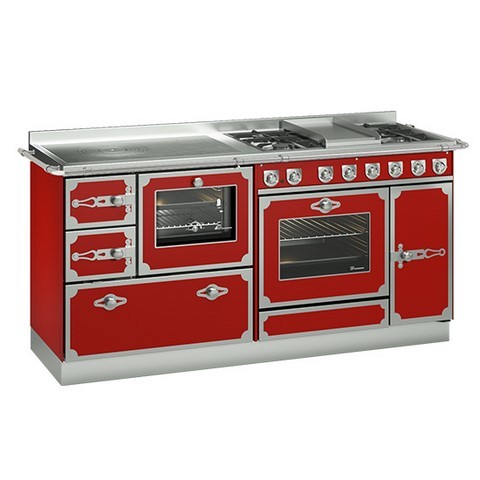 cuisinière à bois et gaz demanincor 170 rouge