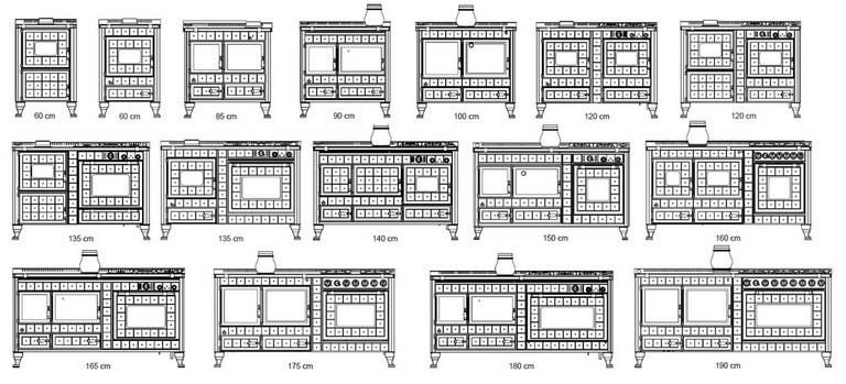 Dimensions possible des cuisinières à bois