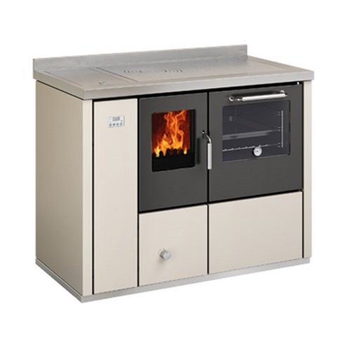 Cuisinière à bois bouilleur EKB110 Demanincor ivoire