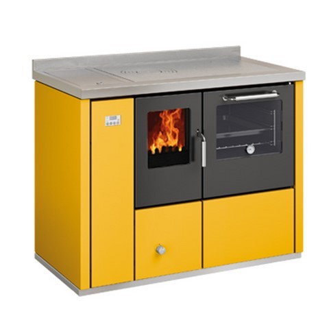 Cuisinière à bois bouilleur EKB110 Demanincor jaune