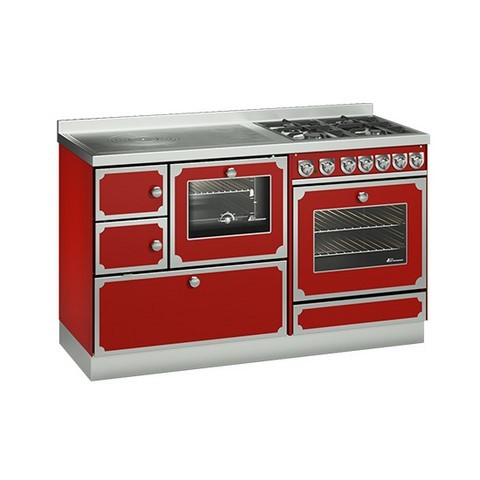 cuisinière à bois et gaz demanincor 140 rouge