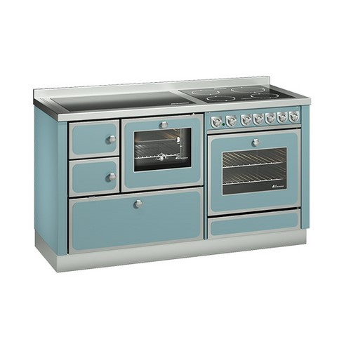 cuisinière à bois et gaz demanincor 159 bleu