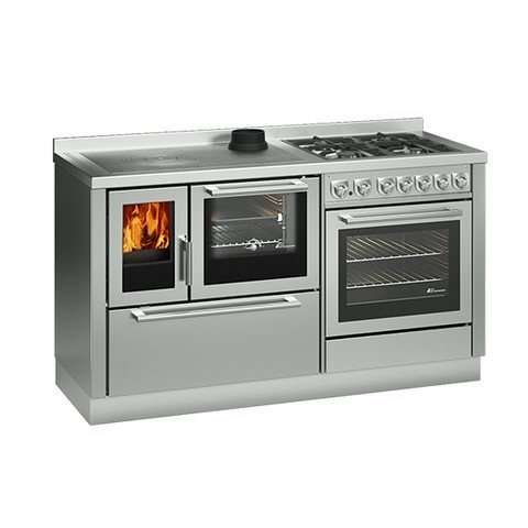 Monobloc Cuisinière à bois et gaz DeManincor classica MB170 inox