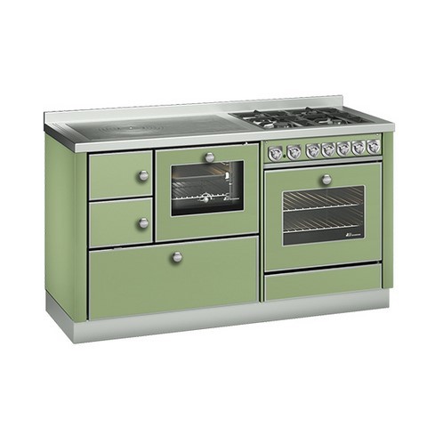 cuisinière à bois et gaz demanincor 159 vert