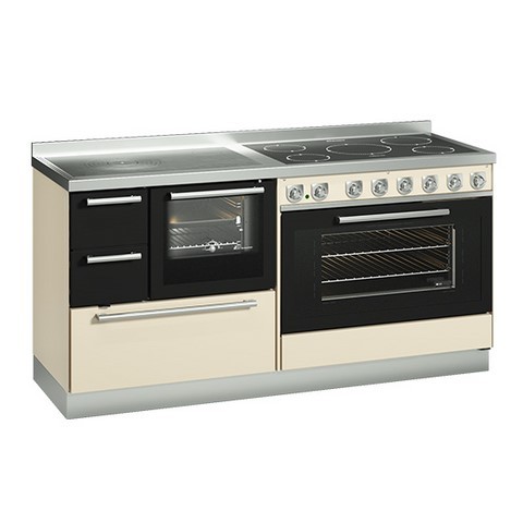 Monobloc Cuisinière à bois et gaz DeManincor classica ivoire