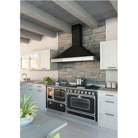 cuisinière à bois et gaz demanincor mb180 noir