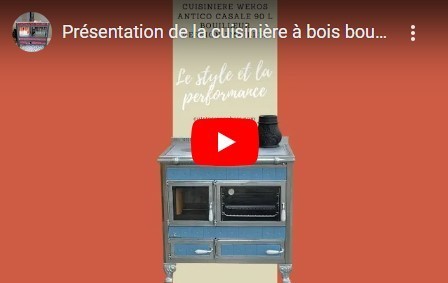 cuisinière à bois bouilleur wekos en vidéo