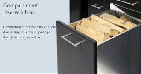 Compartiment réserve bois meuble Tiba