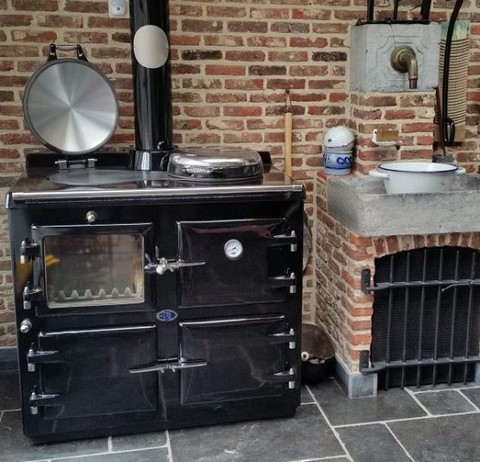 cuisiniere a bois 3 fours installée